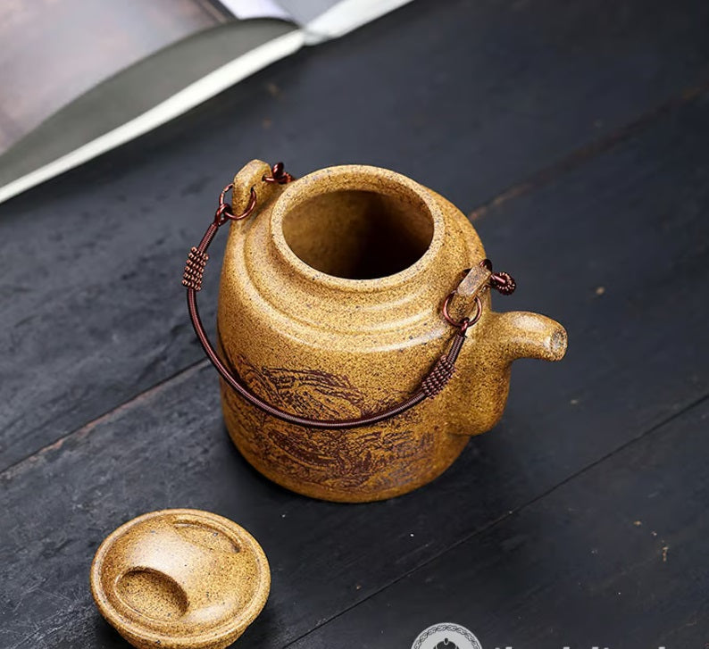 Wood-fired Duplex Purple Clay Teapot 500ml