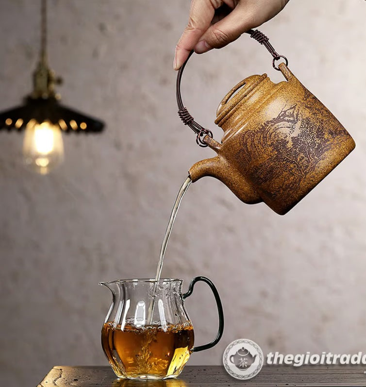 Wood-fired Duplex Purple Clay Teapot 500ml