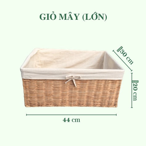 Multi-purpose Rattan Basket with Liner - Rattan Basket