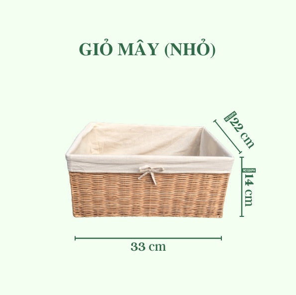 Multi-purpose Rattan Basket with Liner - Rattan Basket
