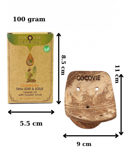 Coconut shell soap tray combo + 100g Coconut Soap (Copy)